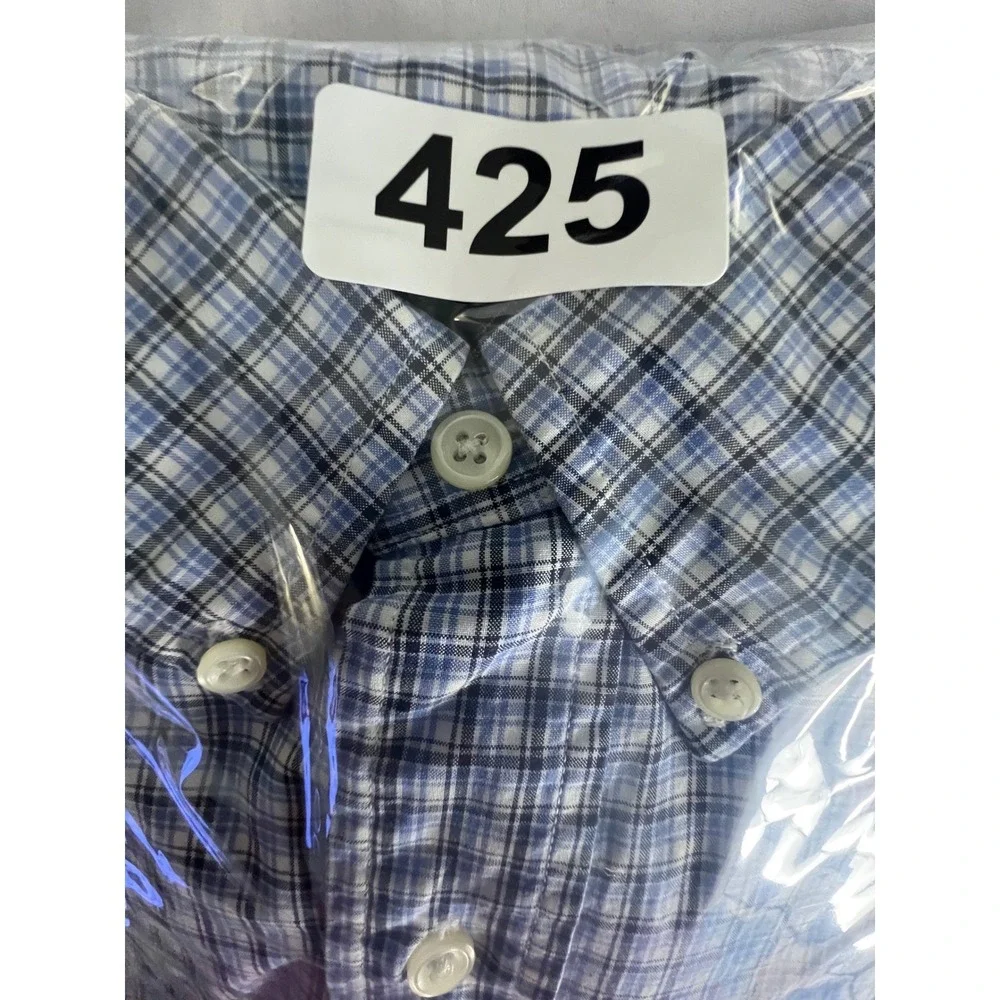 Polo Ralph Lauren Mens XL Classic Fit Blue Plaid‎ Button Down Shirt 17.5 XL